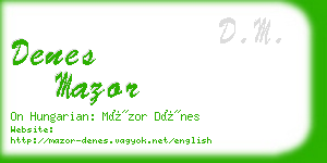 denes mazor business card